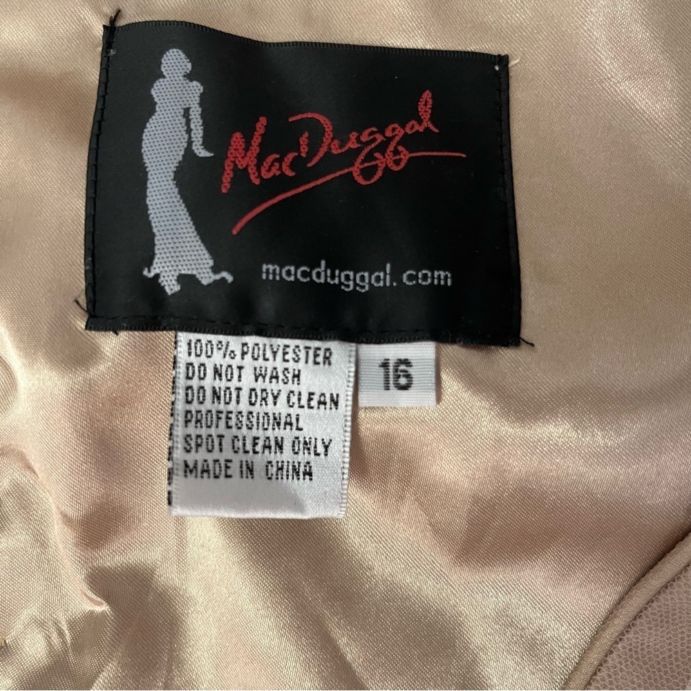 MAC DUGGAL 67859 dress maxi tan nude plus size 16 sequin wedding formal long NWT - Picture 15 of 15